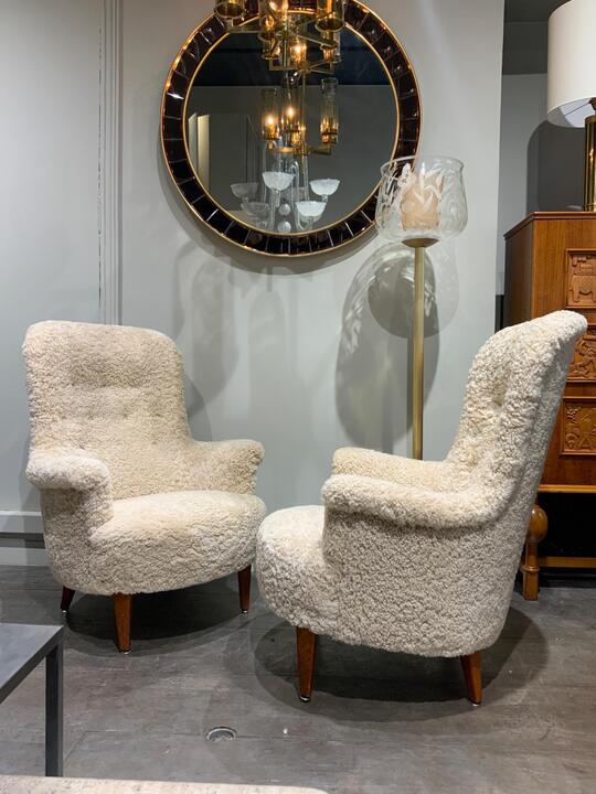 Pair of armchairs Carl Malmsten marked 