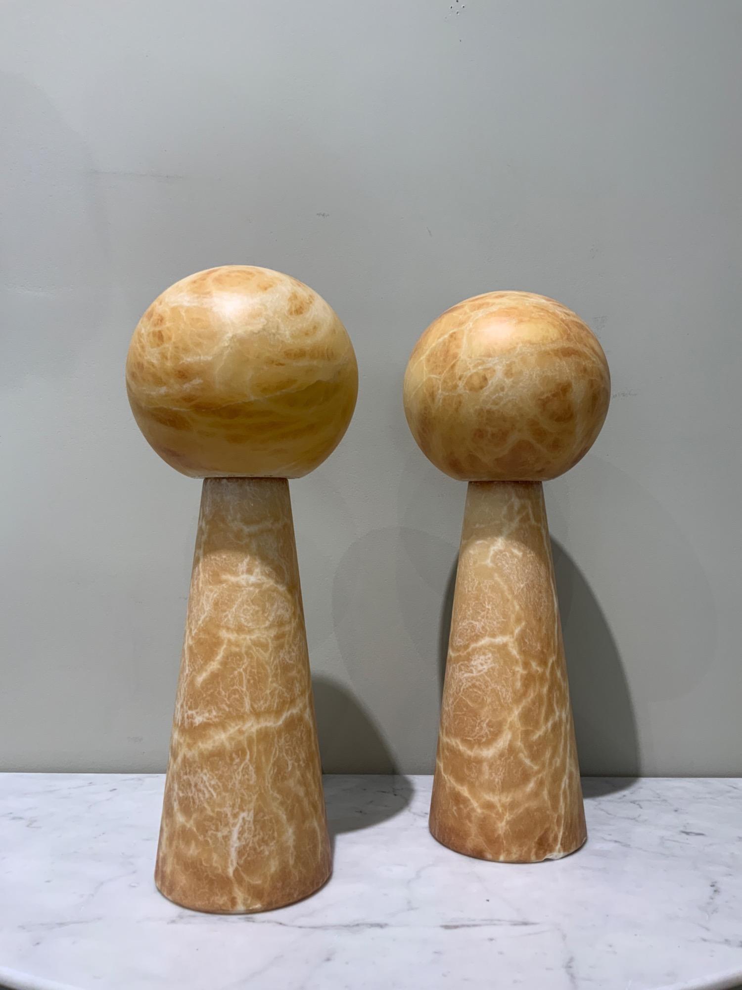 Pair of Alabaster table lamps 