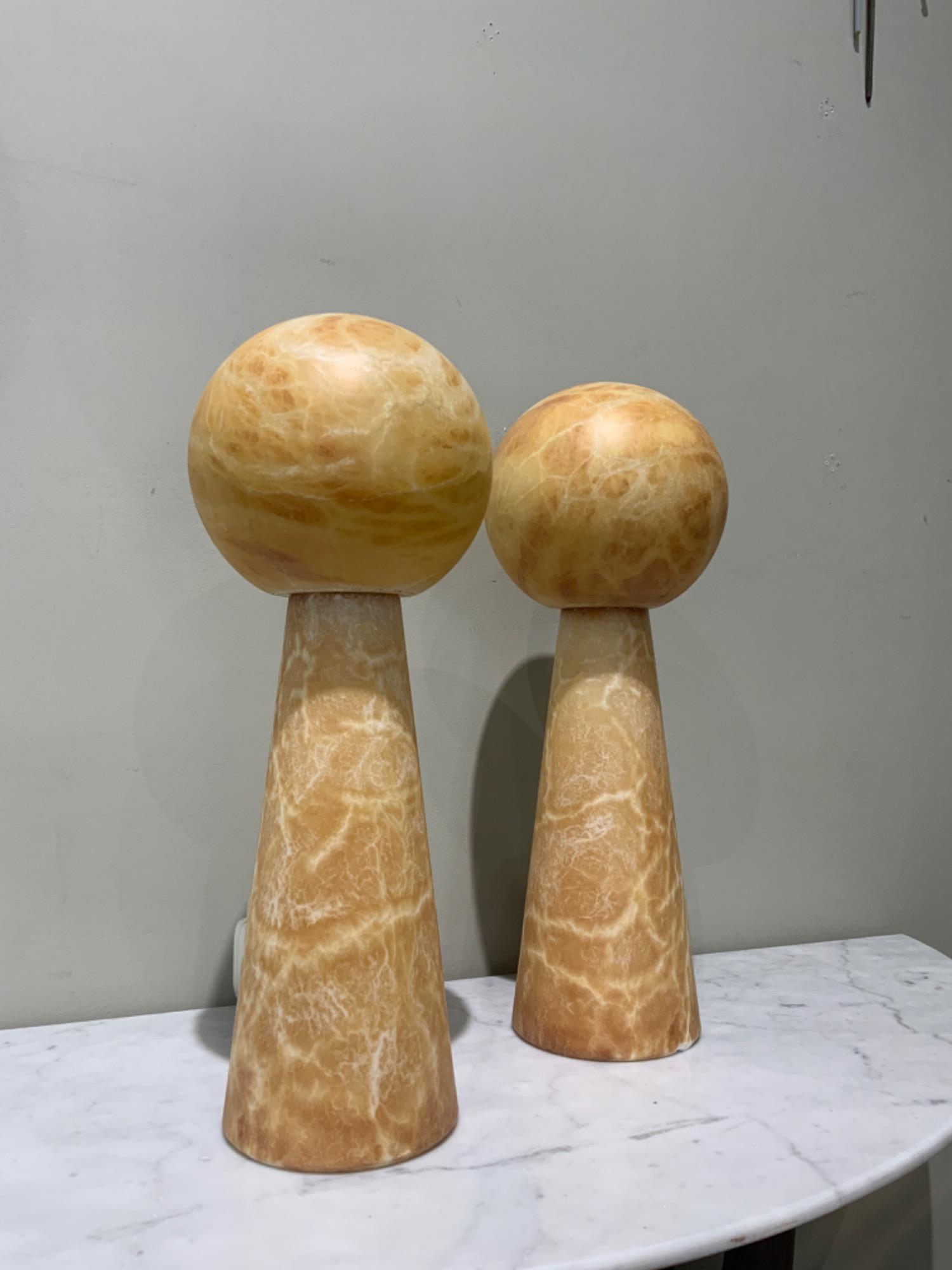 Pair of Alabaster table lamps 