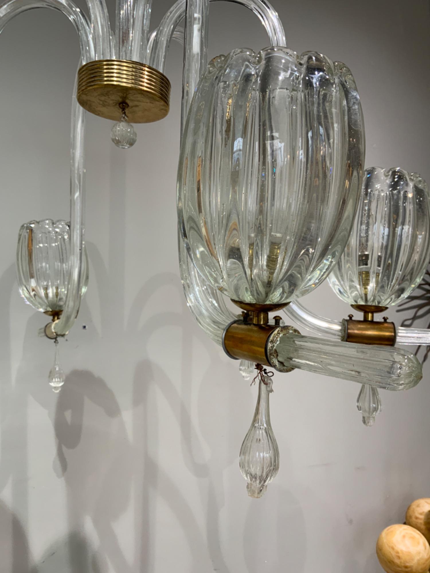 Seguso chandelier Murano 1940