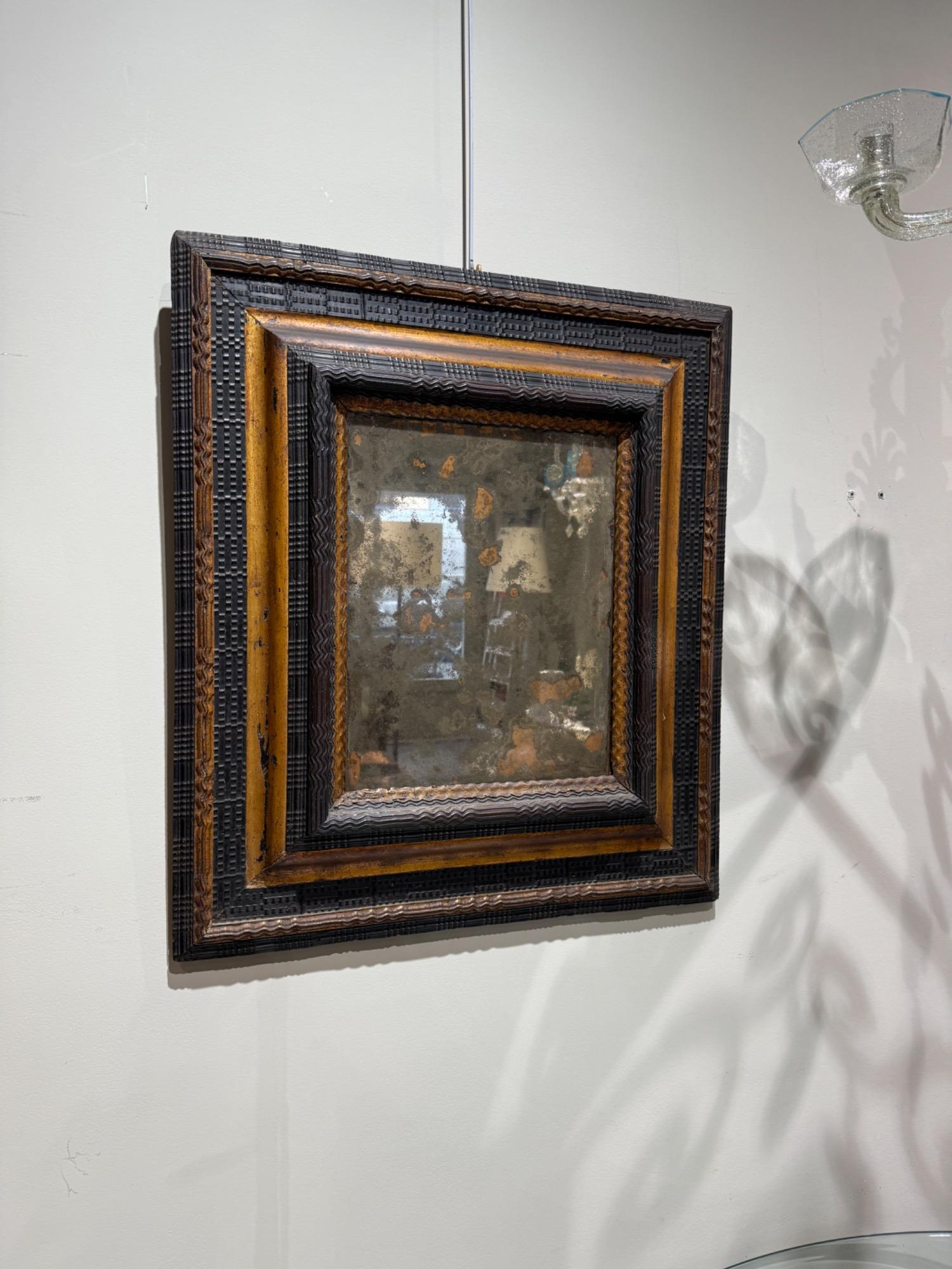 17th c italian mirror in pear wood 