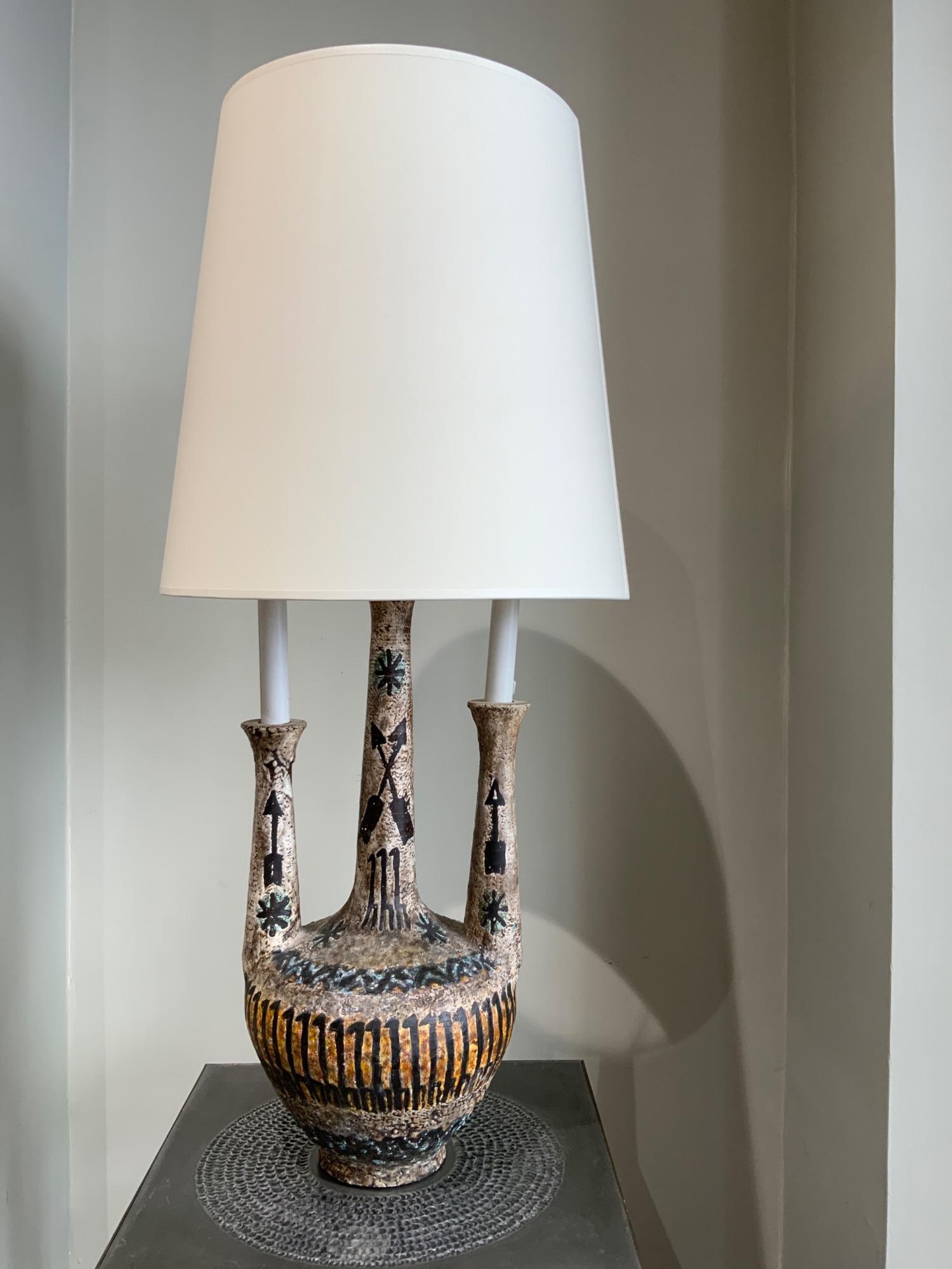 1950 french ceramic lamp 