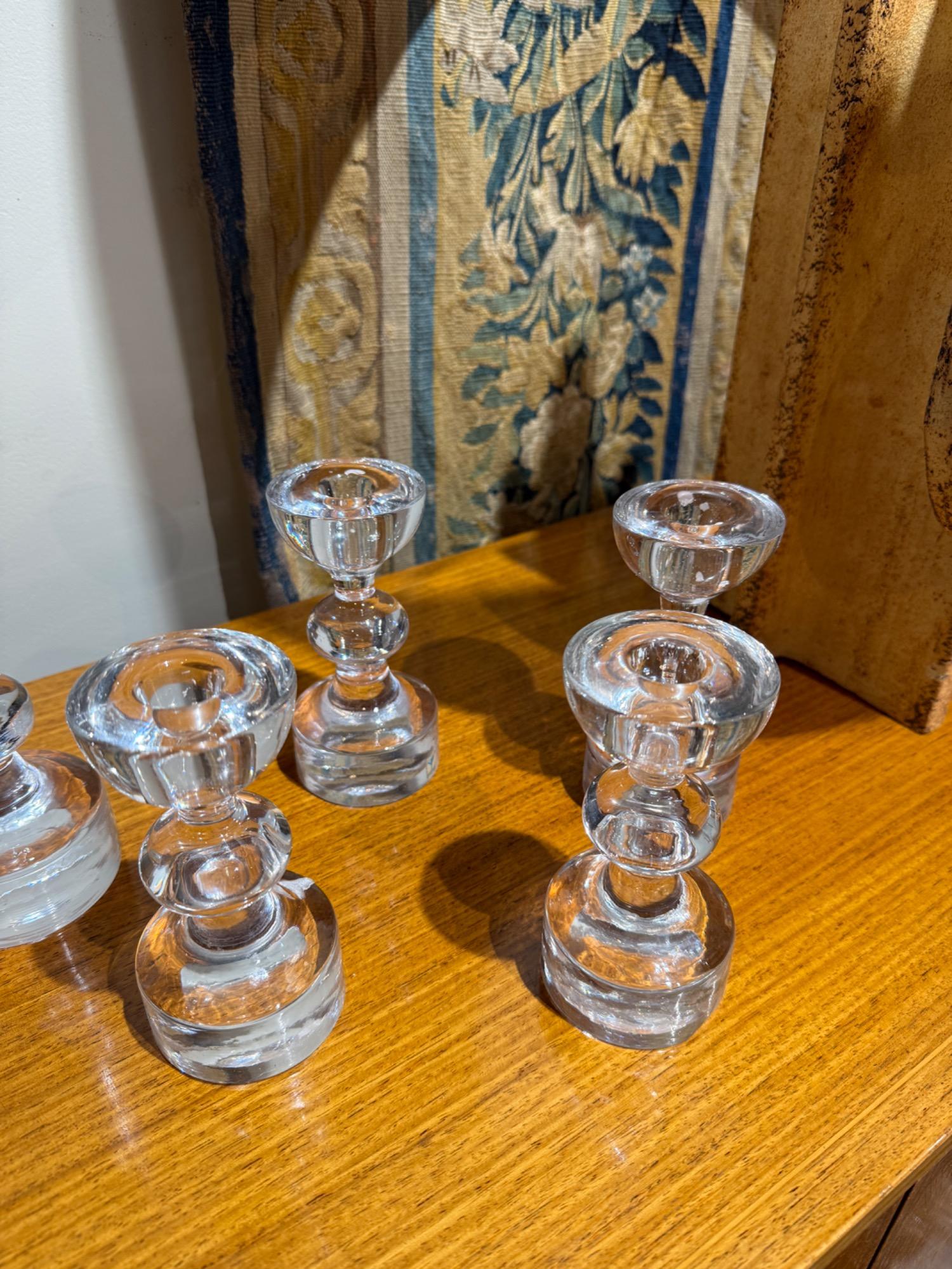 6 glass candelholders - Maleras Sweden 1960 