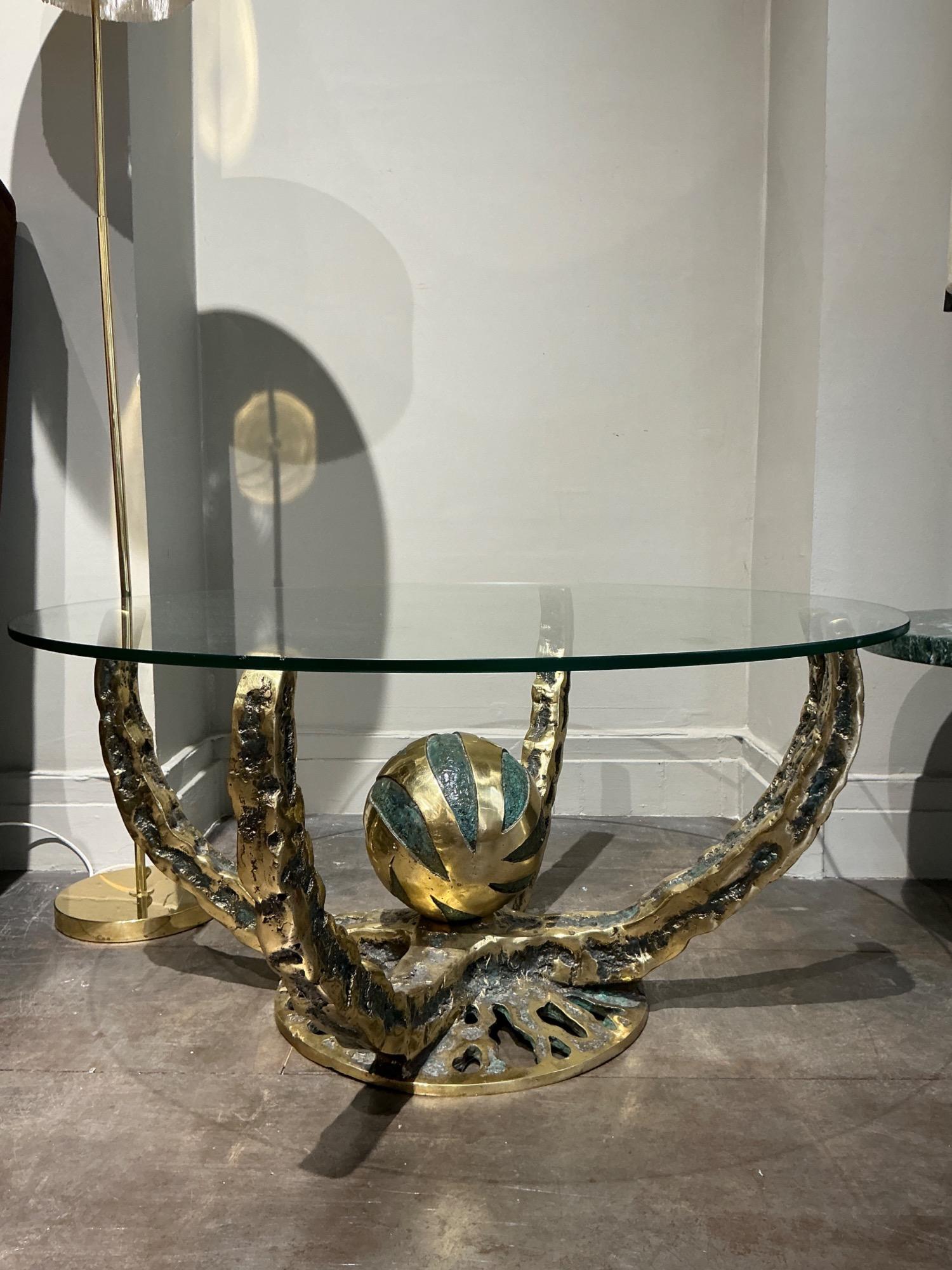 Bronze coffee table “ Octo” by H Fernandez circa 1970