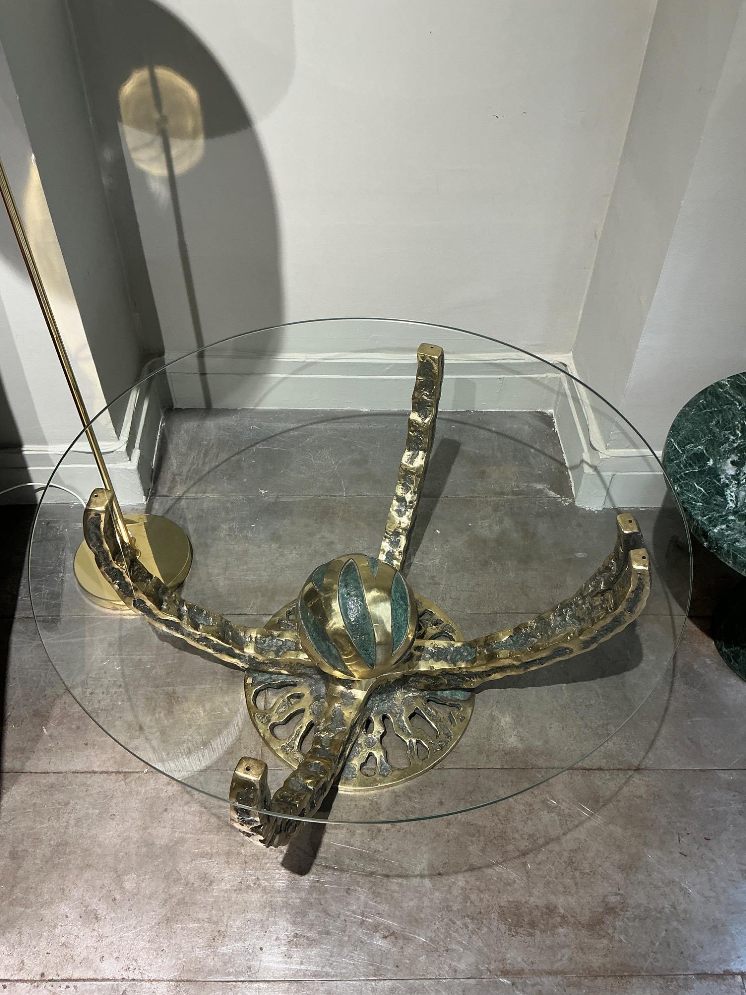 Bronze coffee table “ Octo” by H Fernandez circa 1970