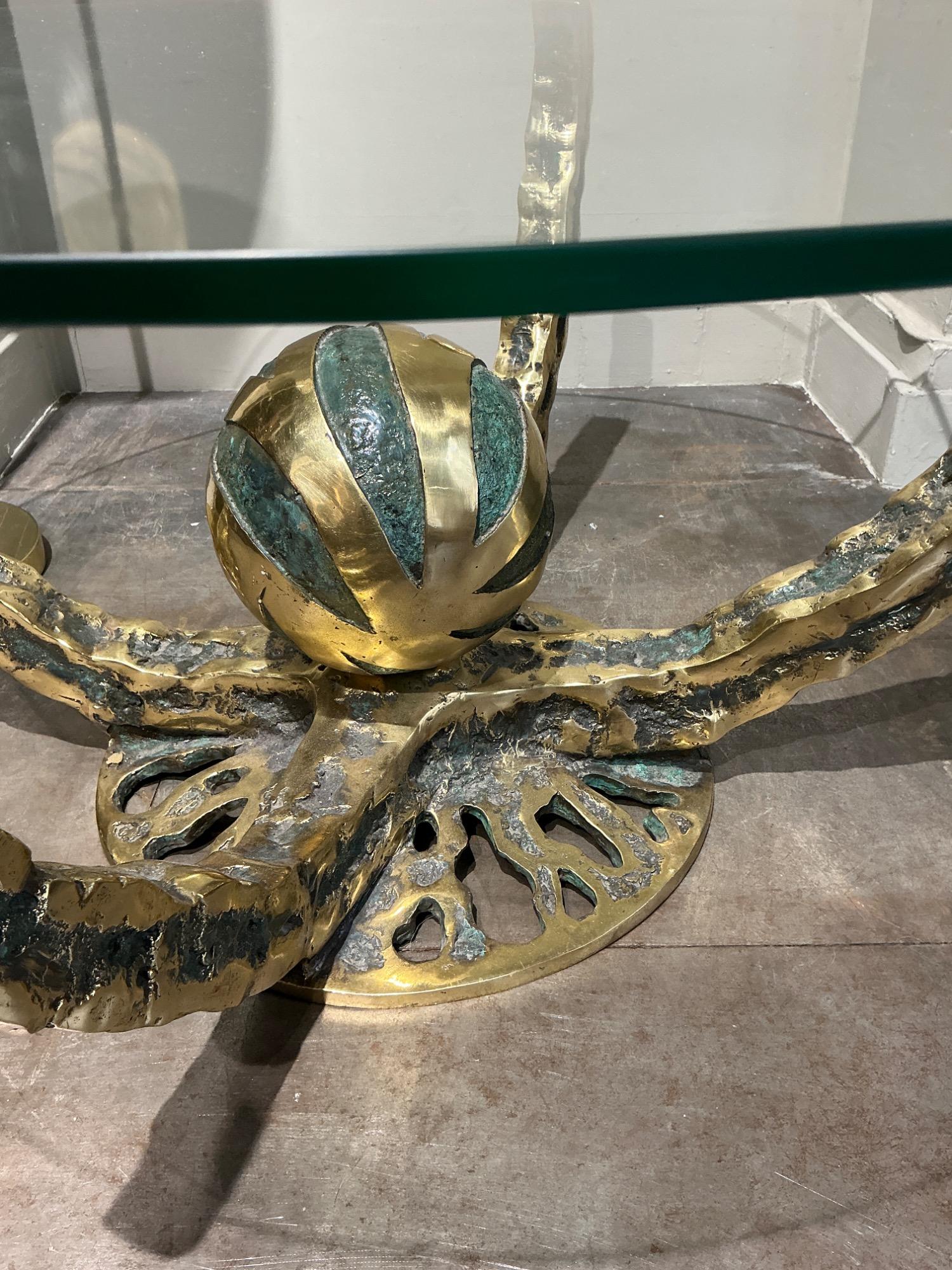 Bronze coffee table “ Octo” by H Fernandez circa 1970