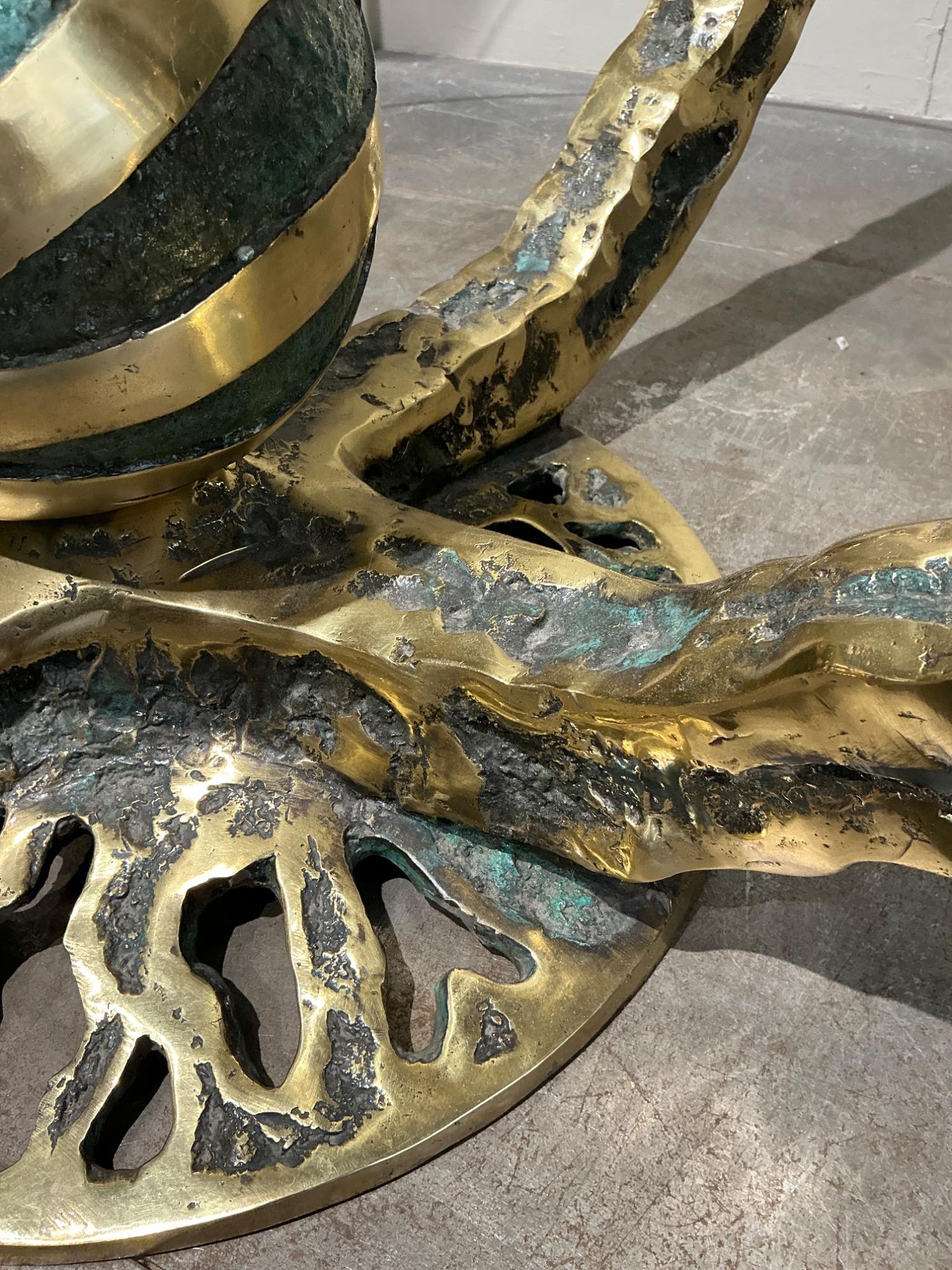 Bronze coffee table “ Octo” by H Fernandez circa 1970