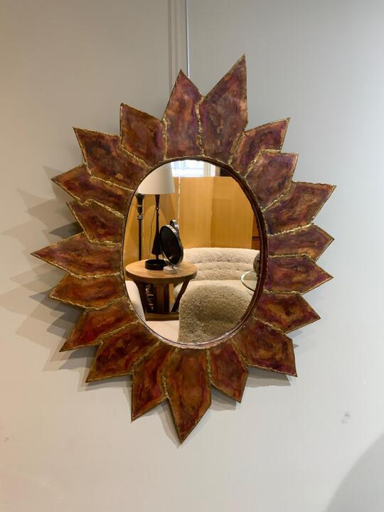 French copper mirror circa 1970 