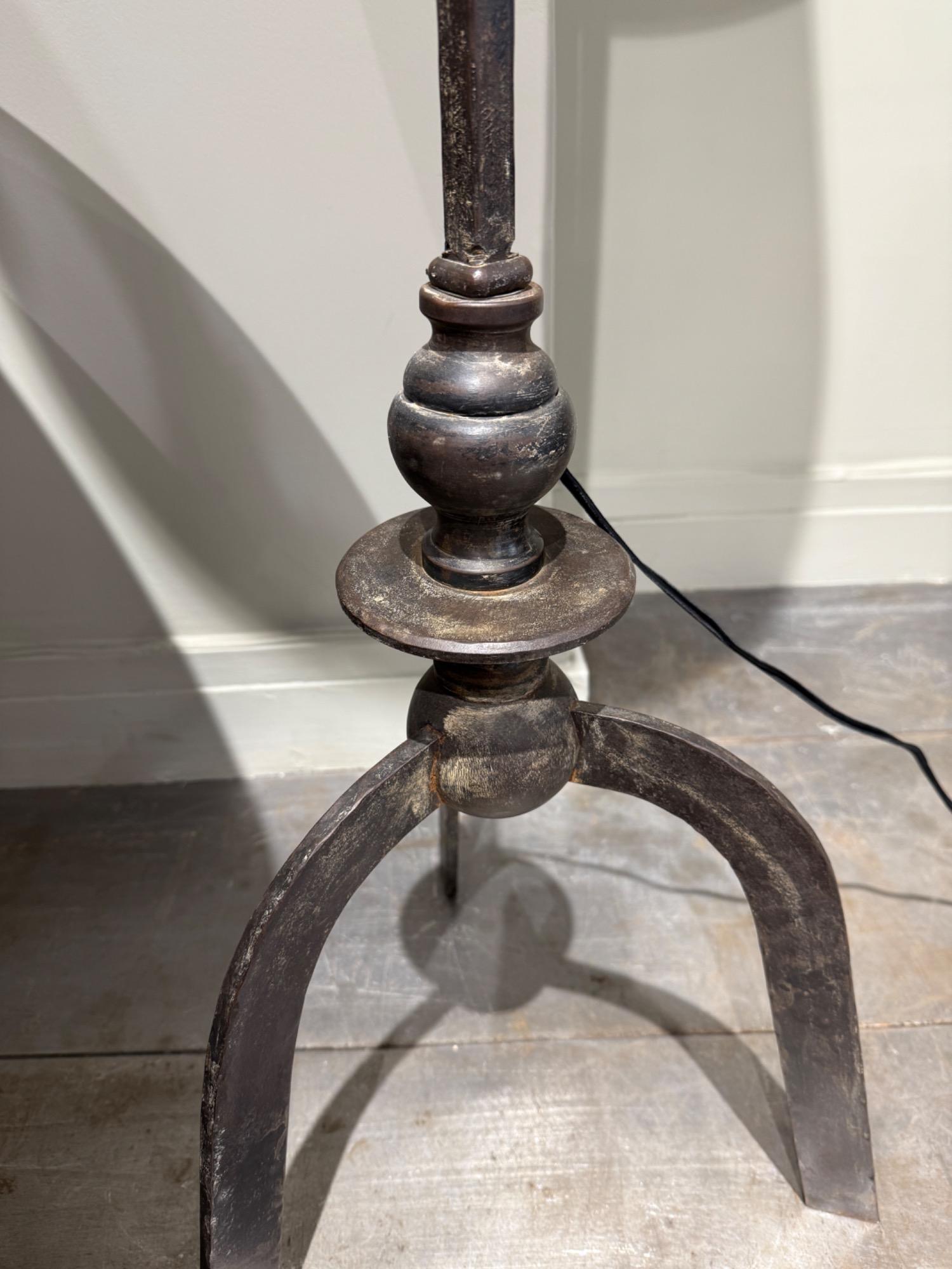 French iron floor lamp circa 1940