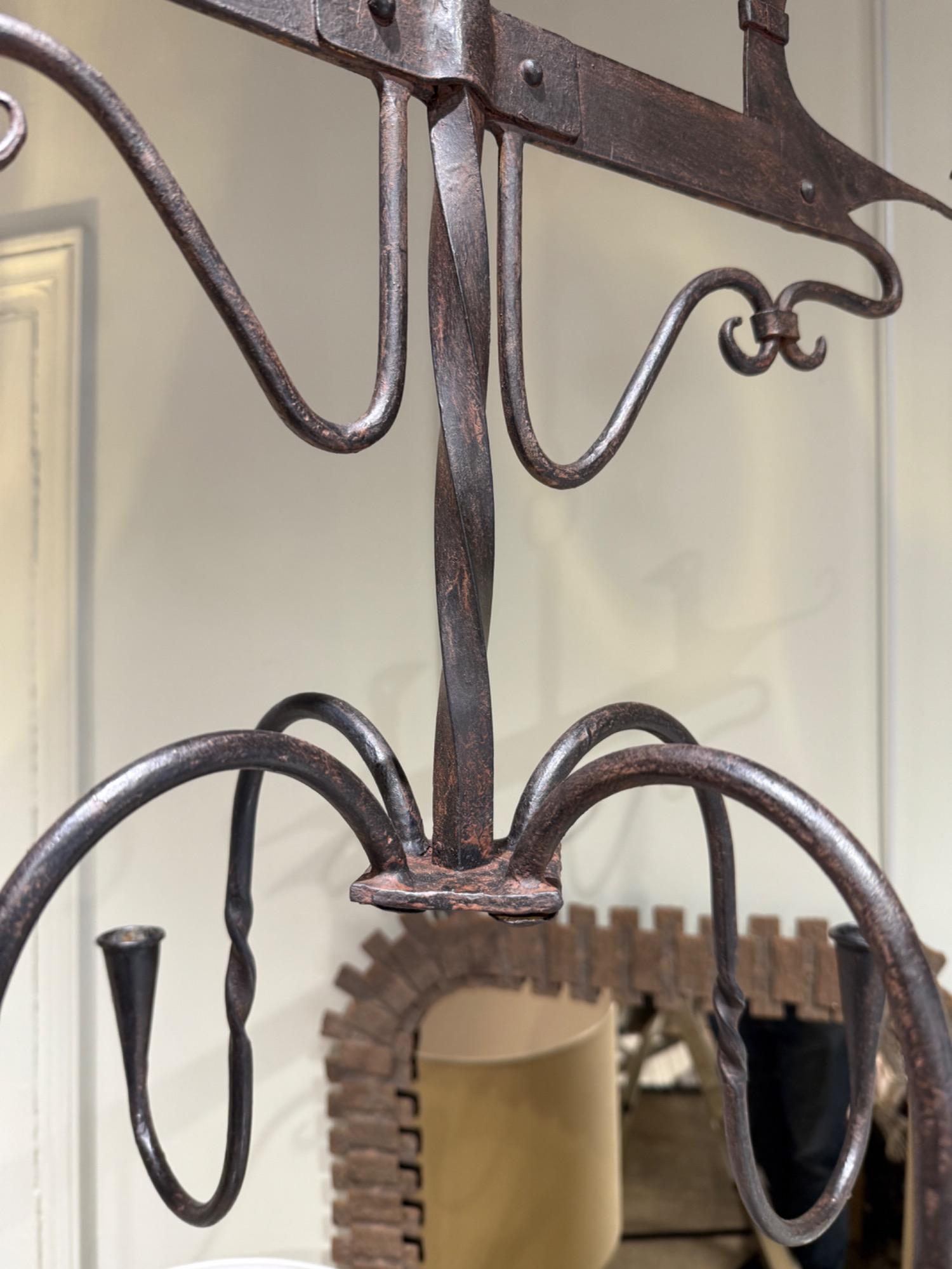 French wrought iron chandelier circa 1960 