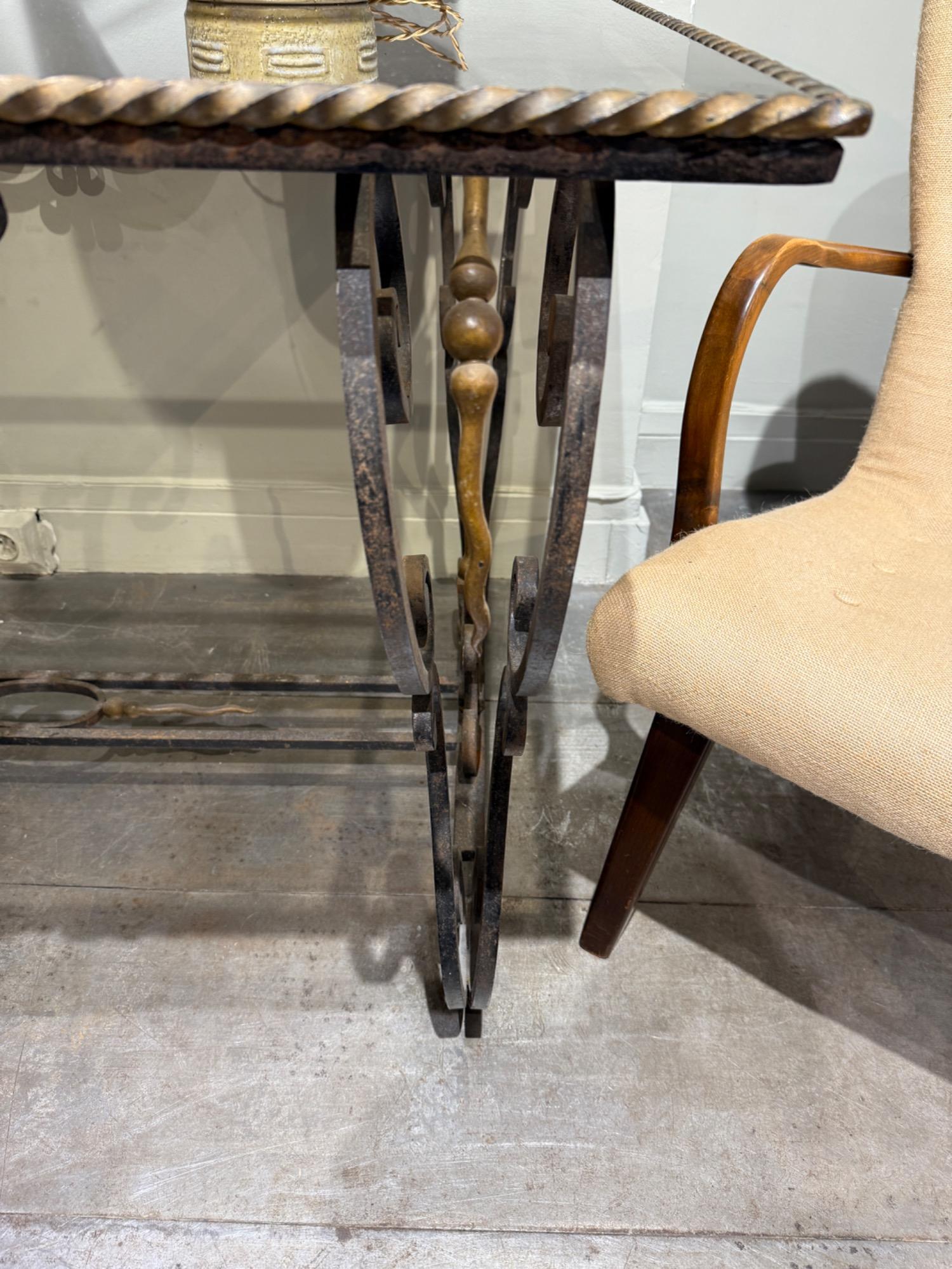 French wrought iron table circa 1950