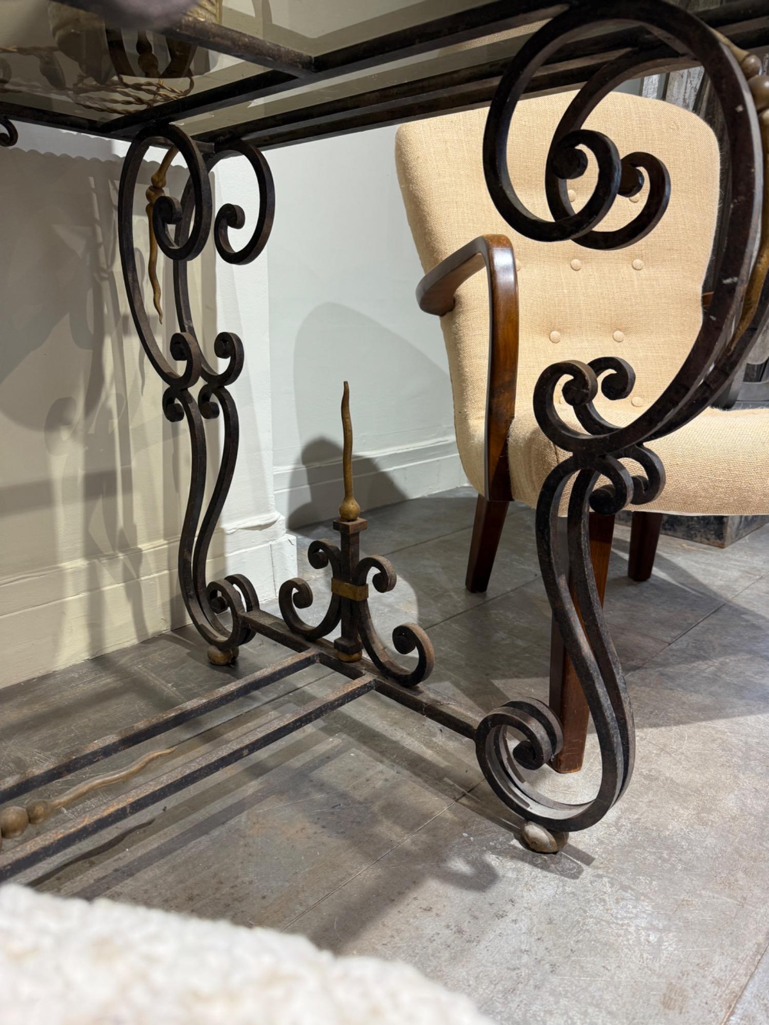 French wrought iron table circa 1950