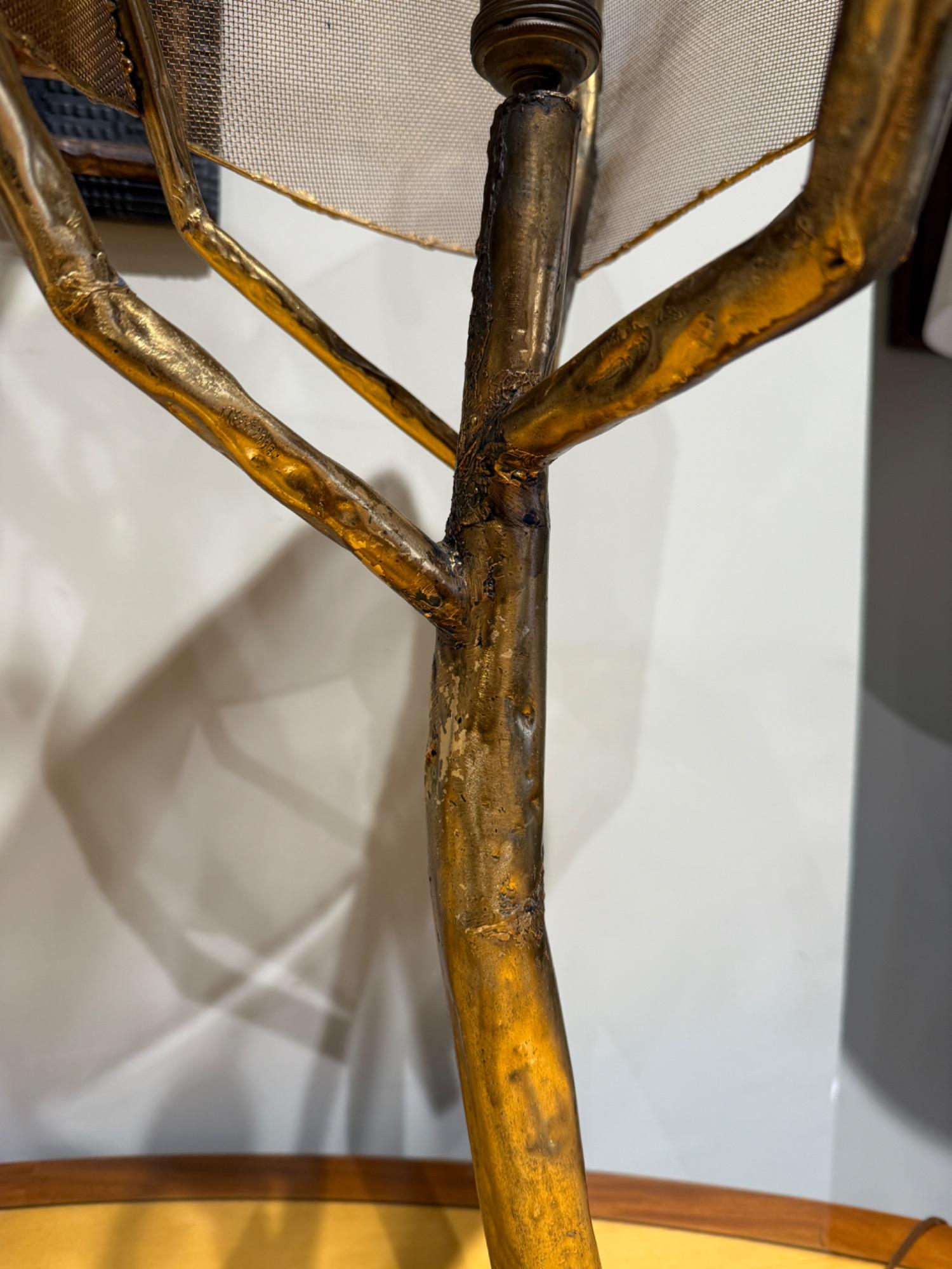 Gilt iron floor lamp corca 1970 