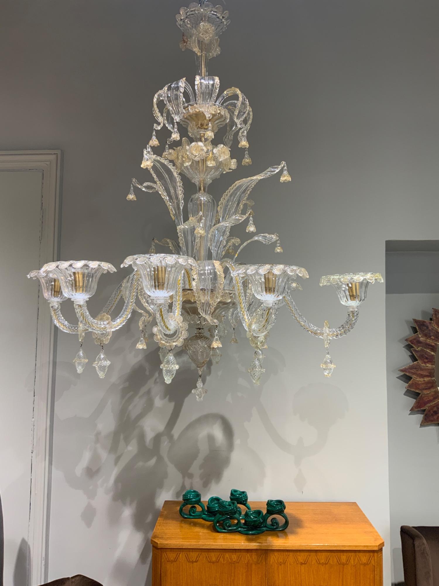 Impressive Barovier er Toso chandelier circa 1970