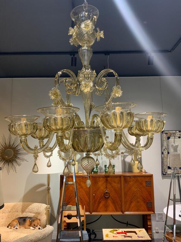 Murano chandelier circa 1960 8 arms 