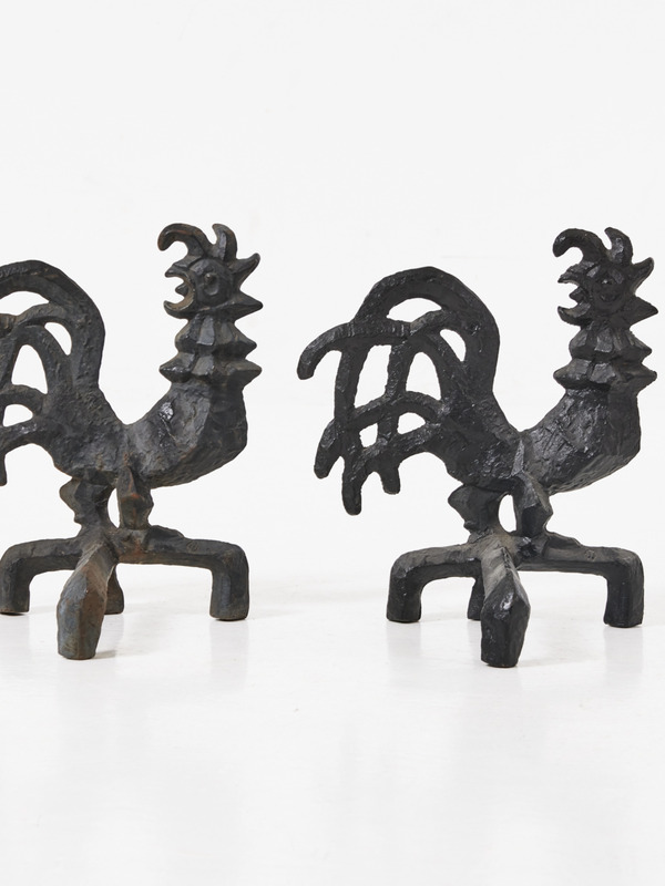 Olle Hermansson Sweden 1960 - pair of andirons 