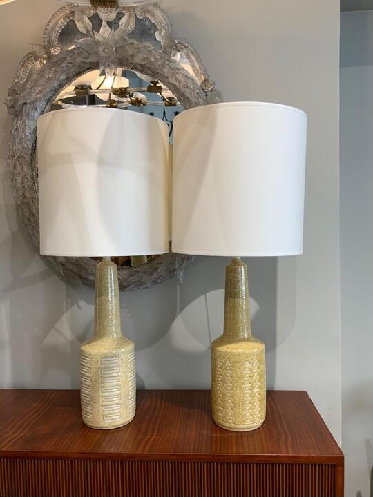 Pair of ceramic lamps A et P Linnermann schmidt Denmark 1970