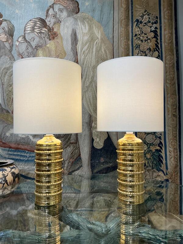 Pair of ceramic lamps Bitossi circa 1970