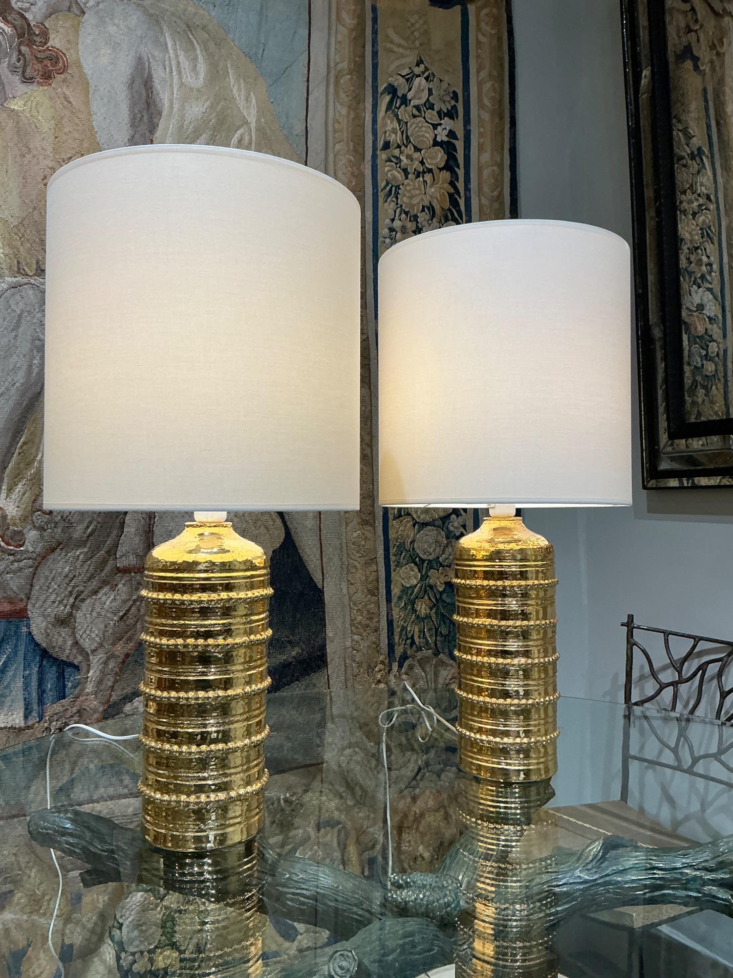 Pair of ceramic lamps Bitossi circa 1970