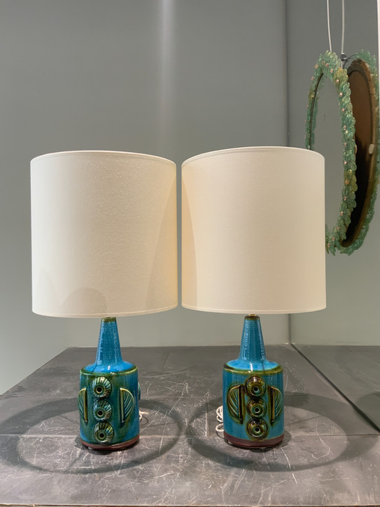 Pair of ceramic lamps Soholm Denmark 1970