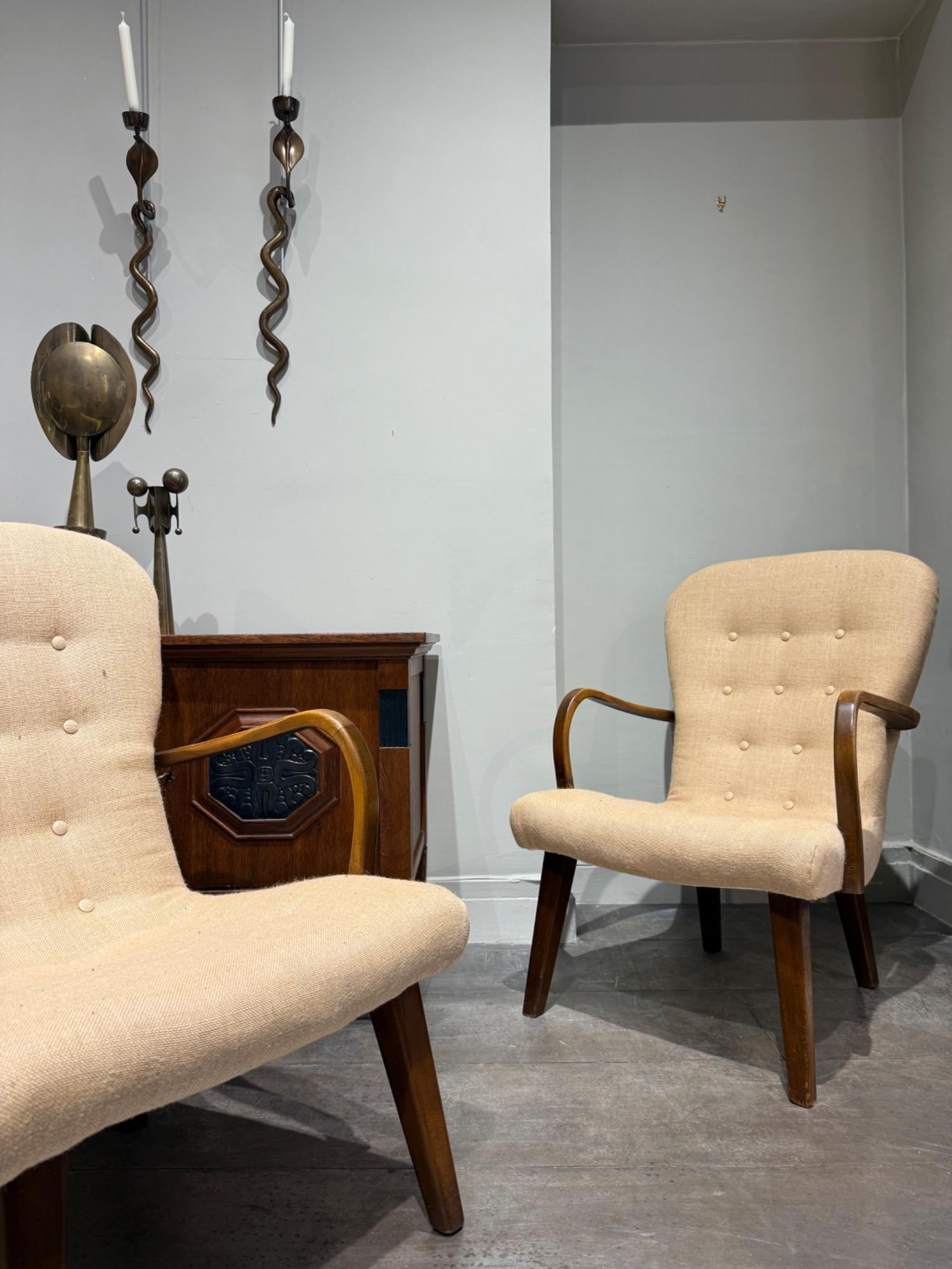 Pair of clam chairs Denmark 1950 