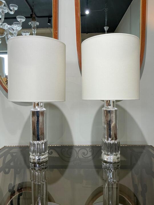 Pair of glass table lamps Helena Tynell Sweden 1970
