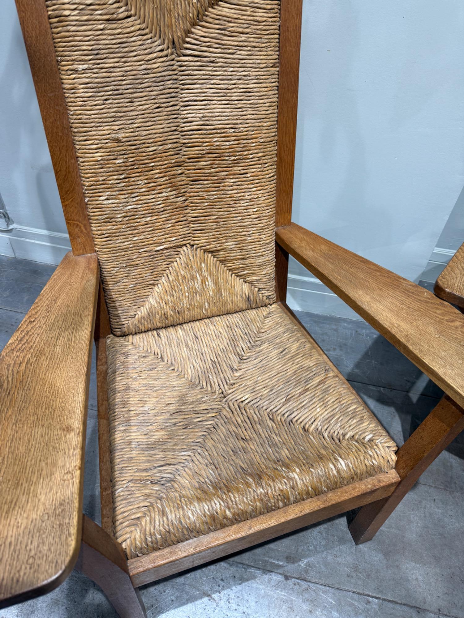 Pair of oak armchairs willi Ohler Germany 1920