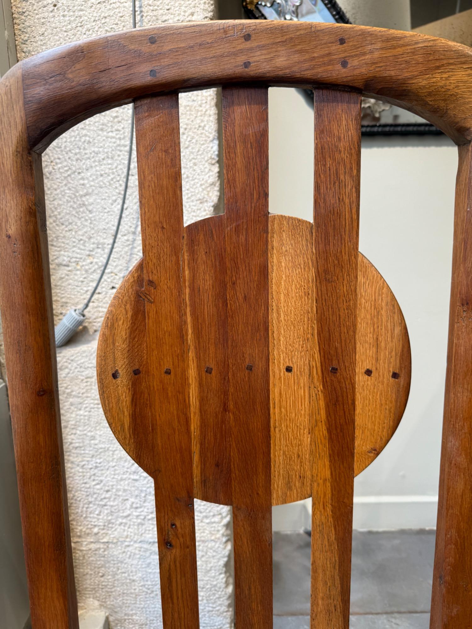Pair of oak armchairs circa 1950 italy 