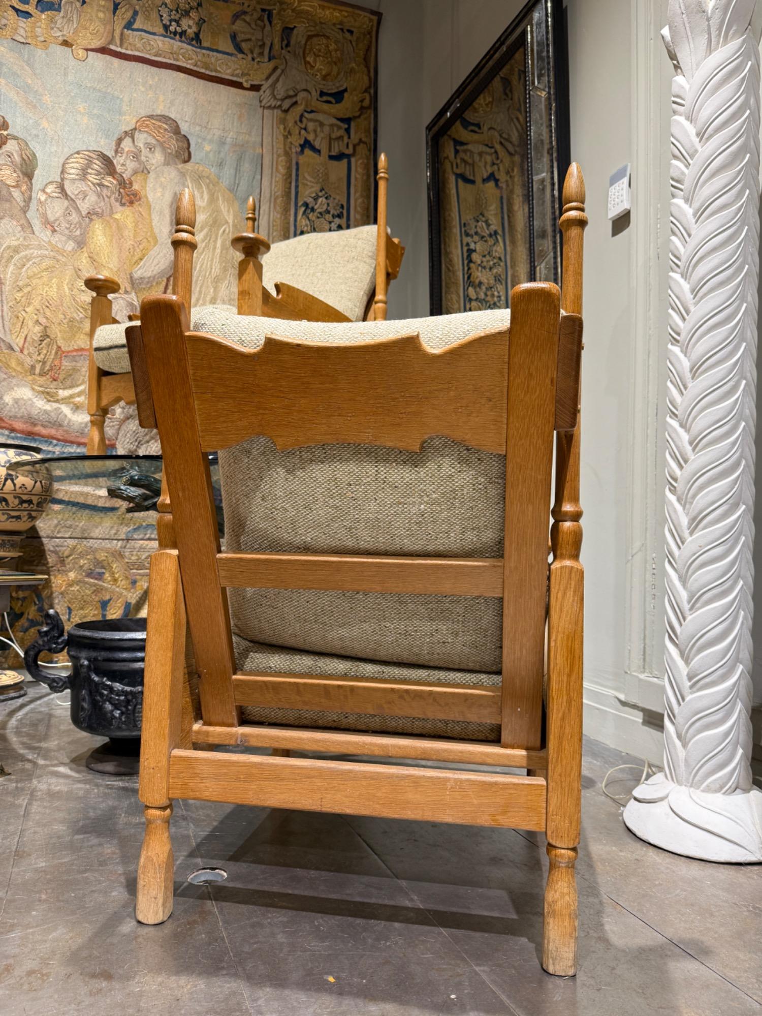 Pair of oak armchairs circa 1970