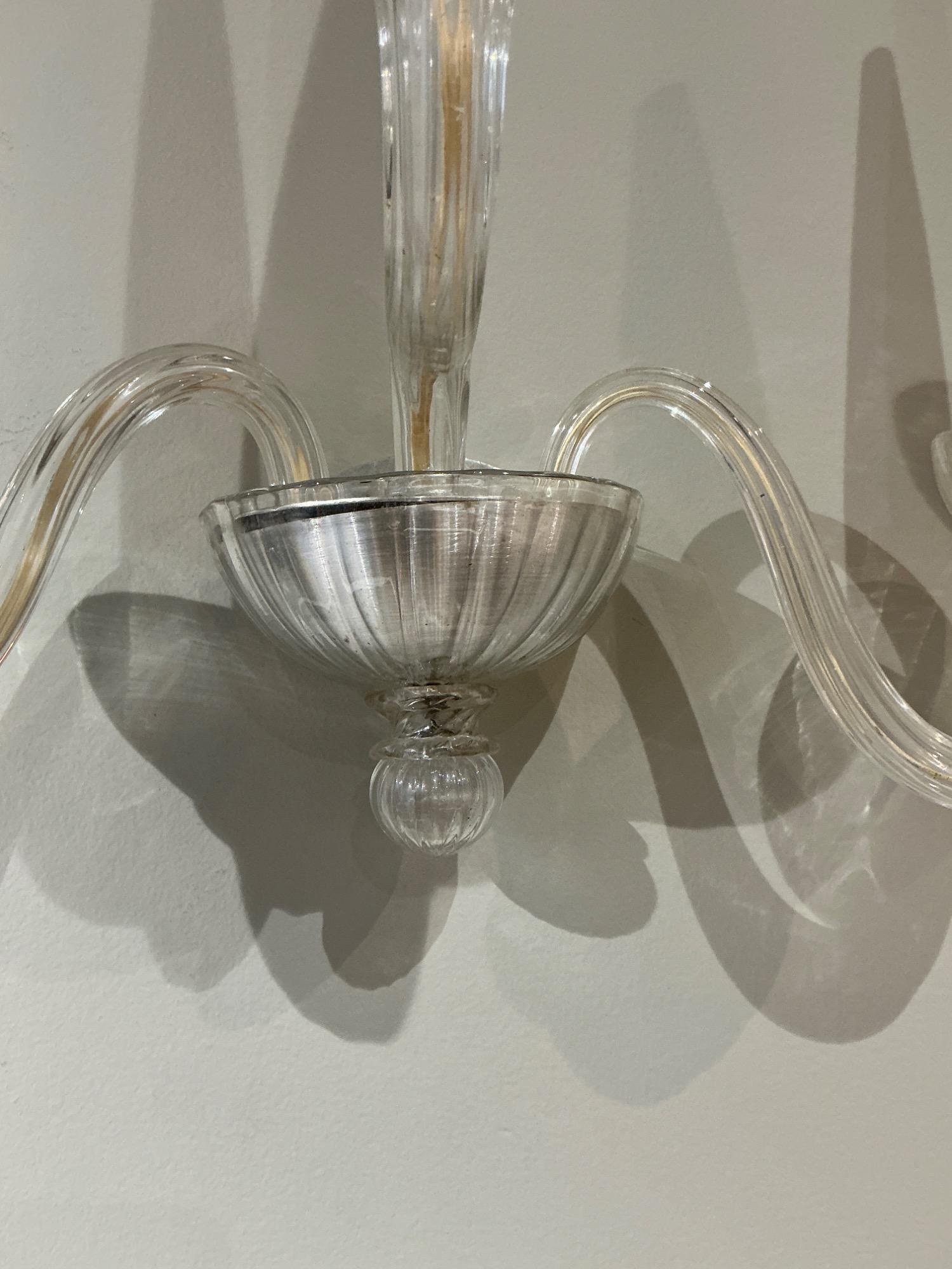 Pair of sconces Venini Murano 1950