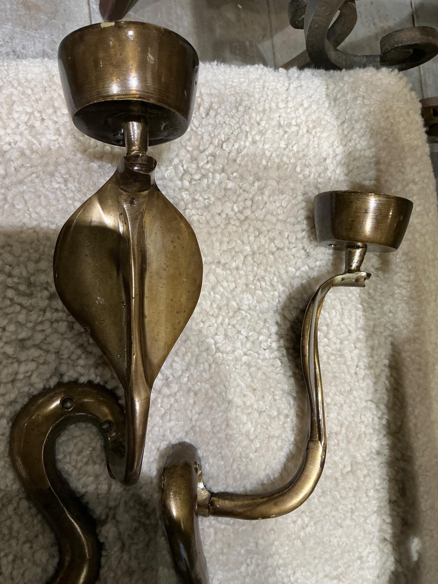 Pair of snakes sconces circa 1960