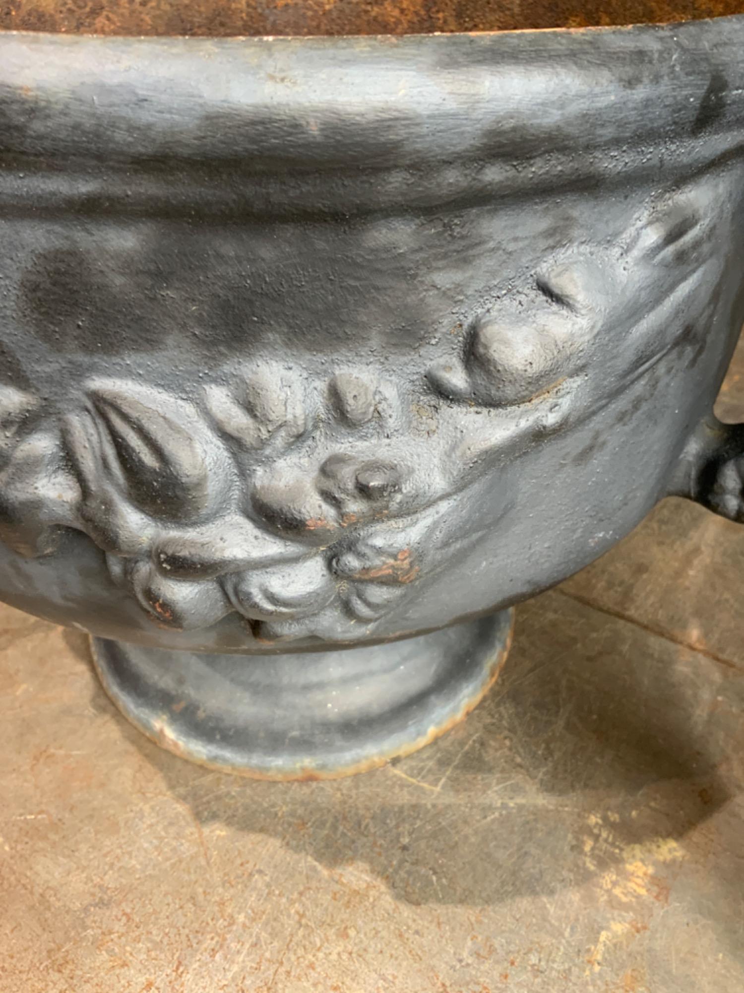 Pair of swedish cast iron urns circa 1950