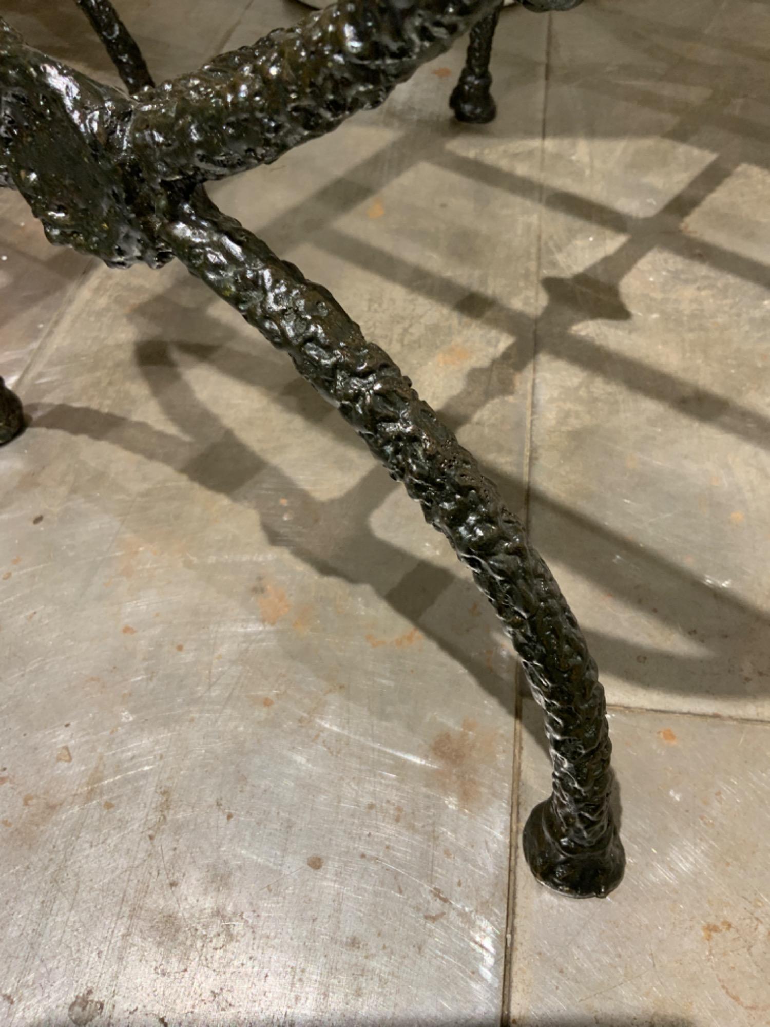 Pair of wrought iron stools 