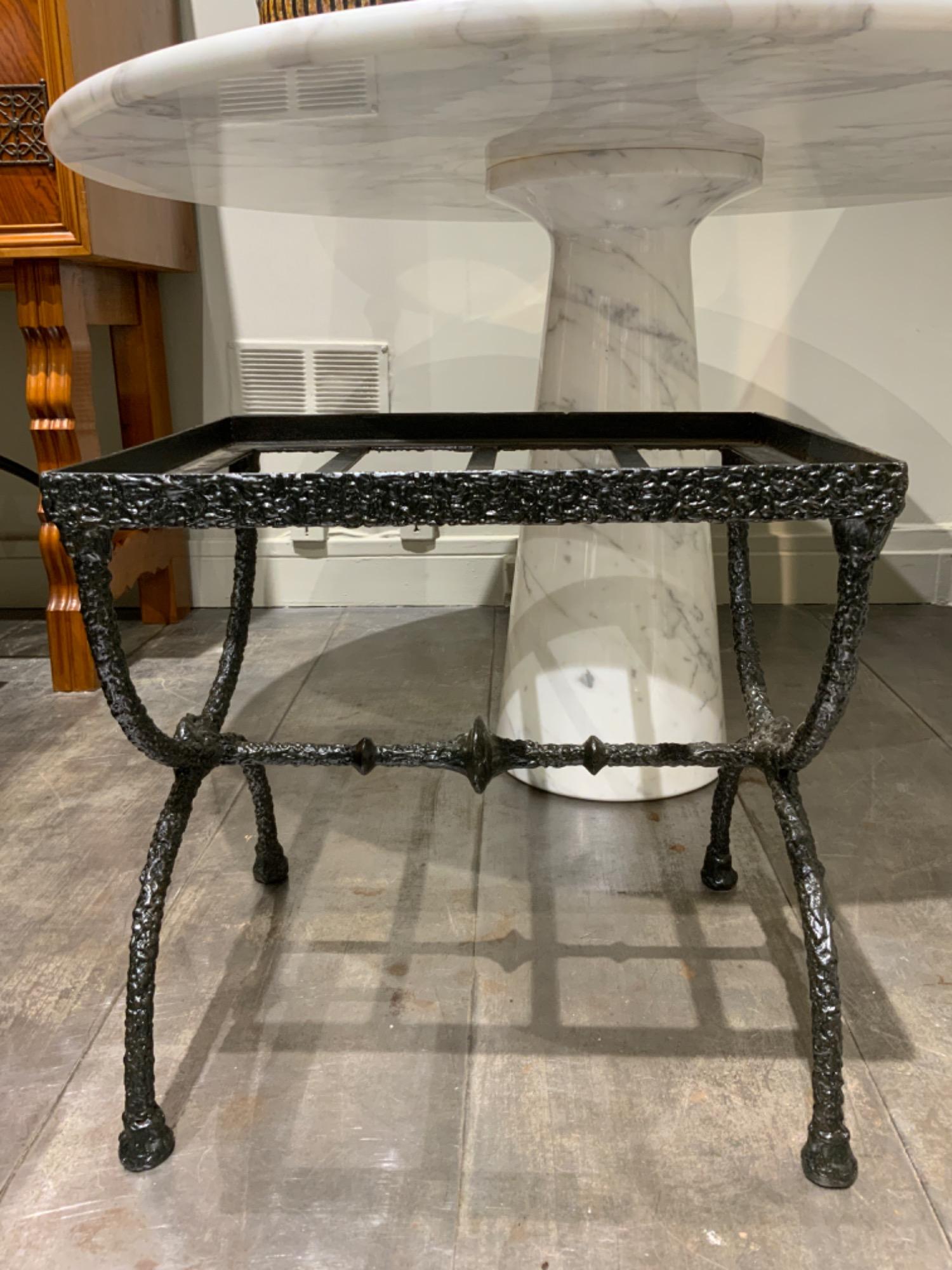 Pair of wrought iron stools 