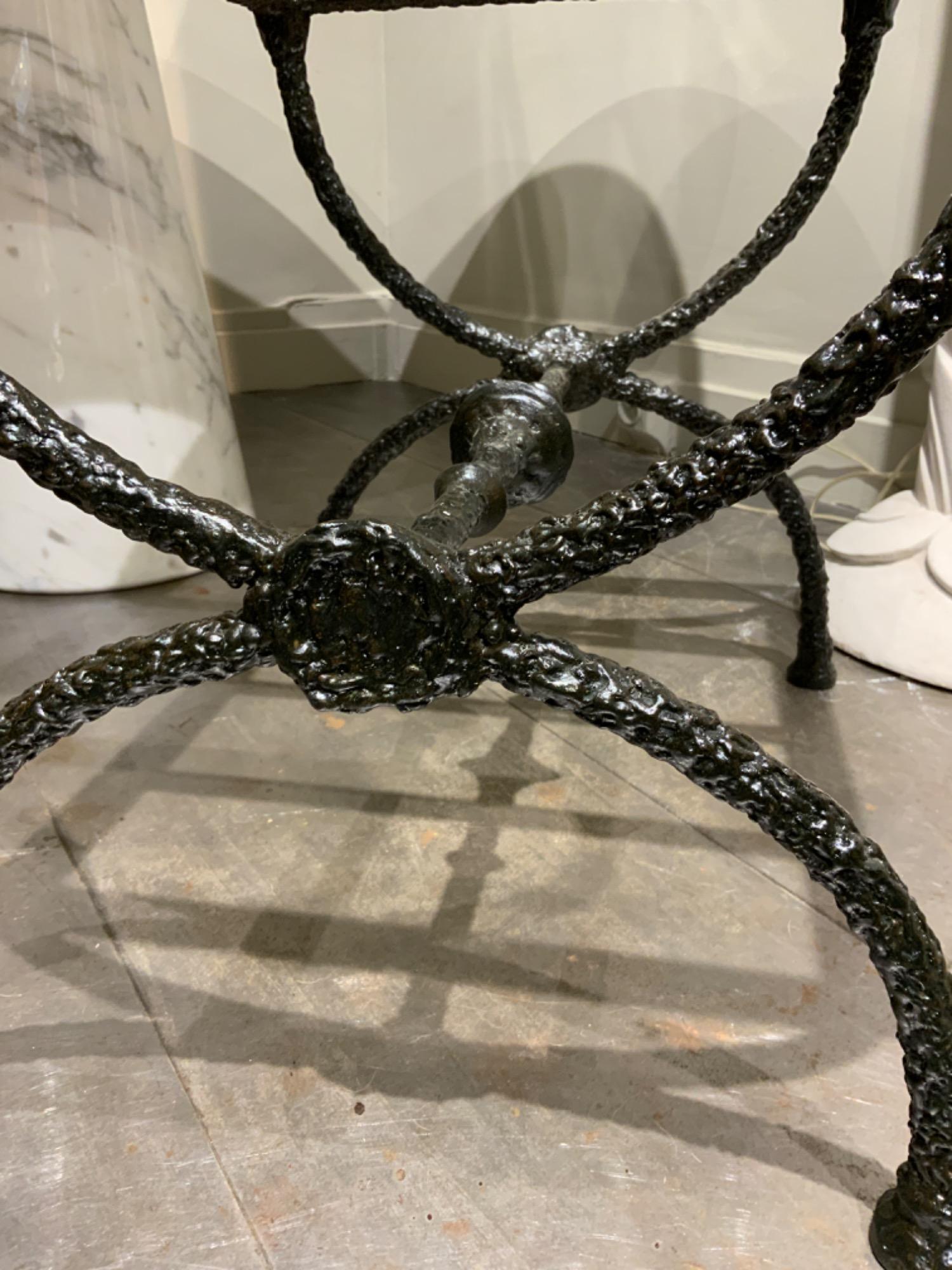 Pair of wrought iron stools 