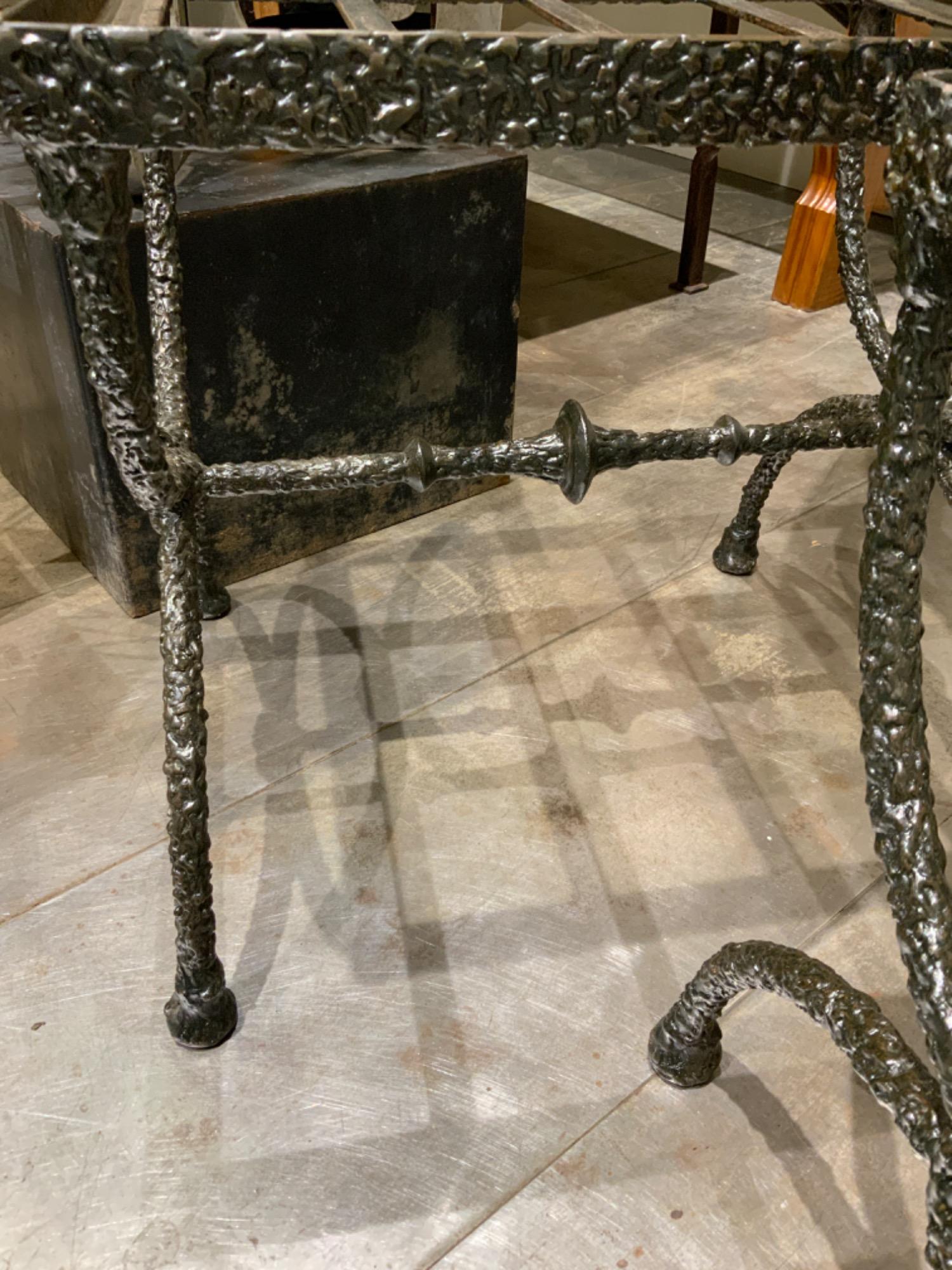 Pair of wrought iron stools 