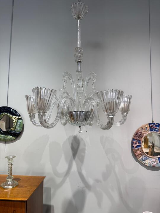Seguso chandelier 6 lights circa 1960 