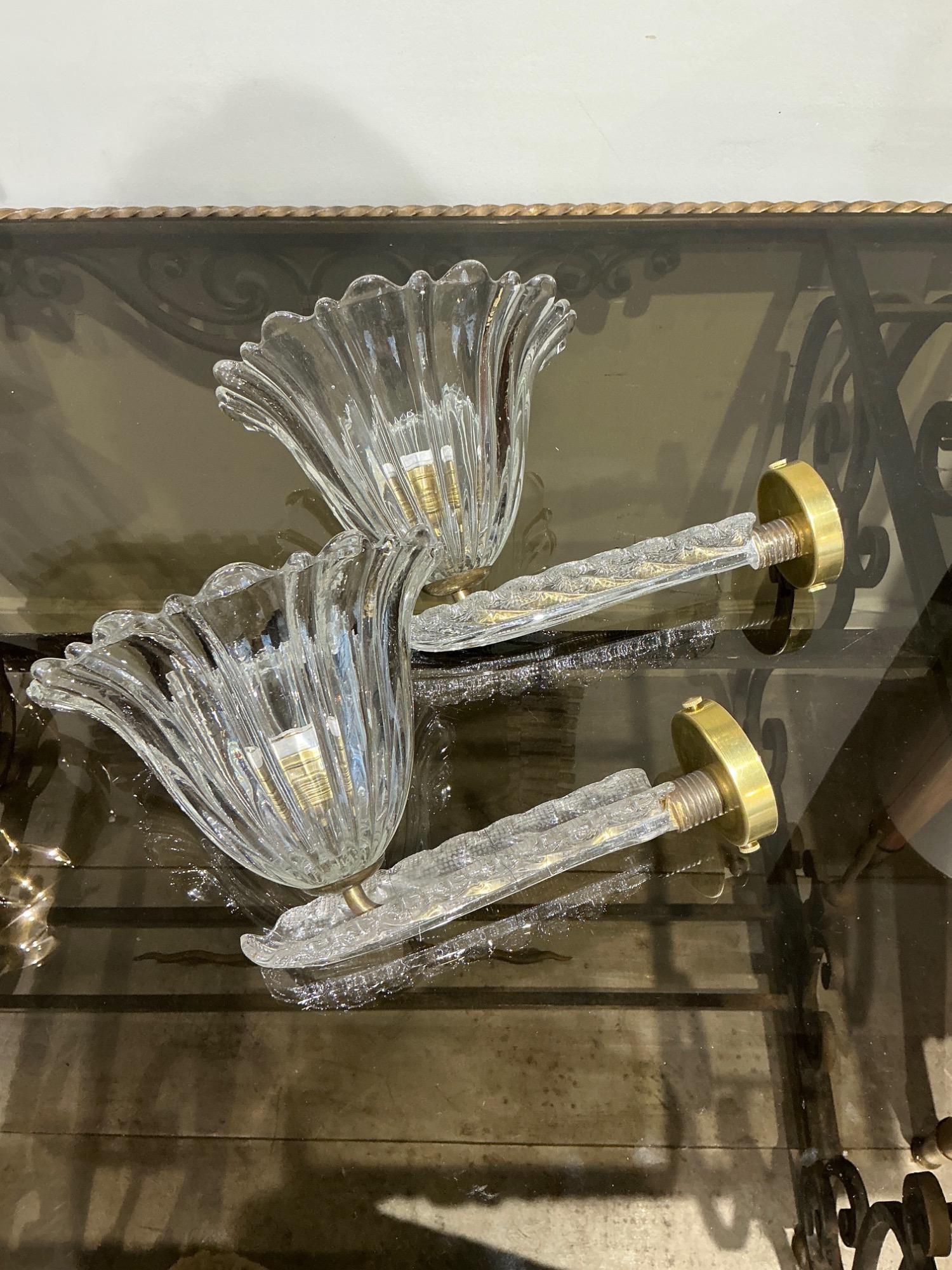 Seguso pair of sconces Venice 1940 