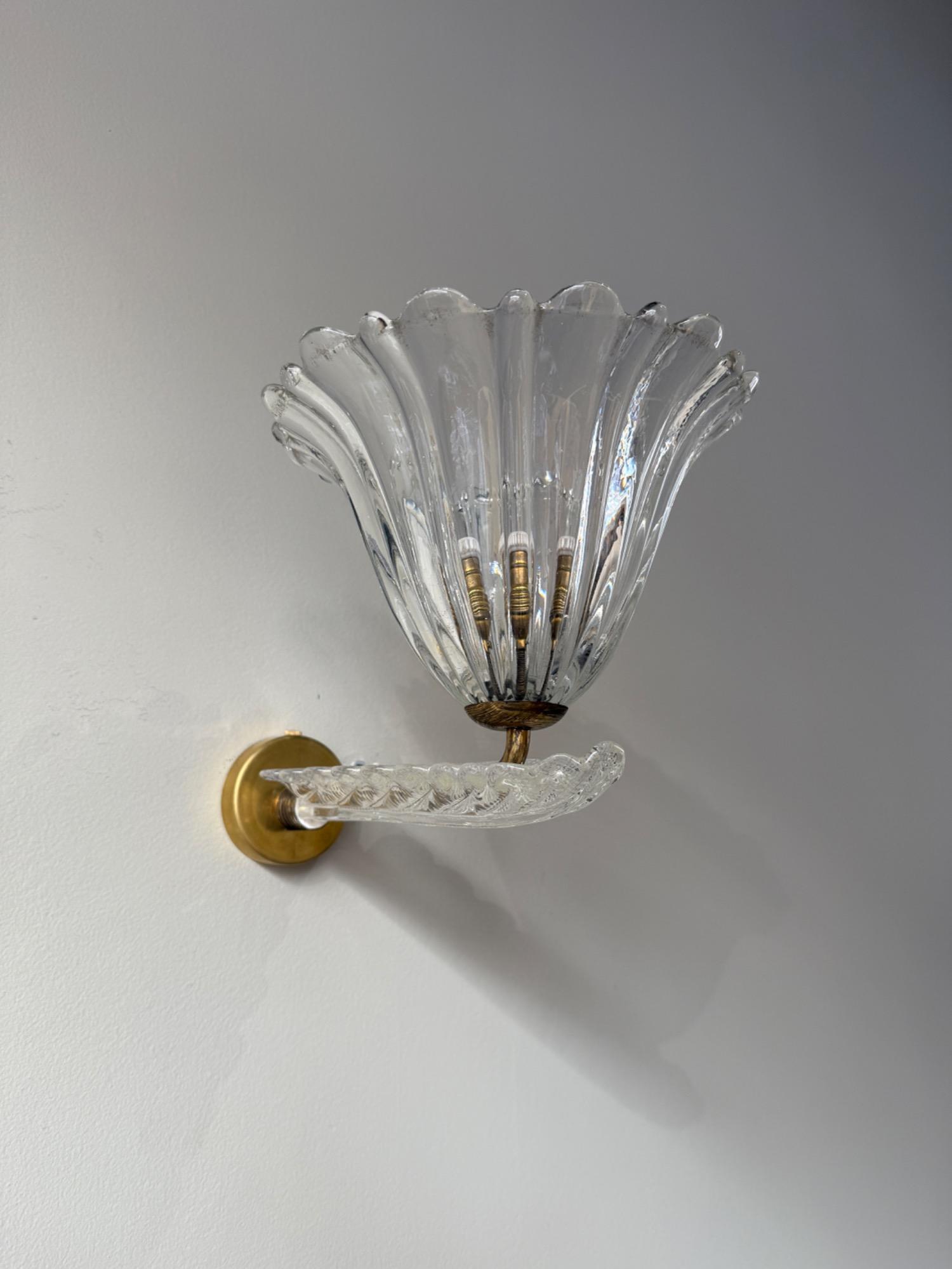 Seguso pair of sconces Venice 1940 