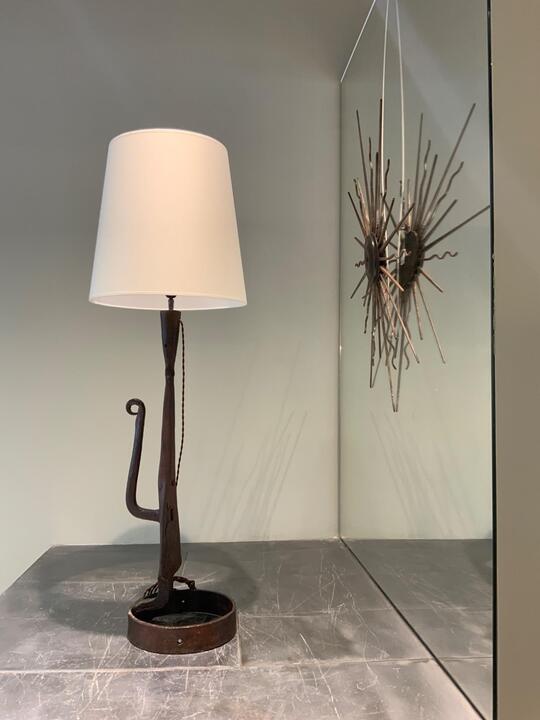 Wrought iron floor lamp circa 1960